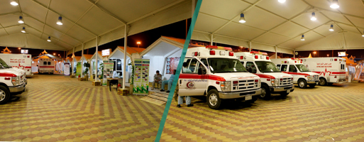 الشؤون الصحية بوزارة الحرس الوطني تجهز مستشفاها الميداني بعيادات وكوادر طبية عالية التأهيل وفرق مجهزه للإخلاء الطبي