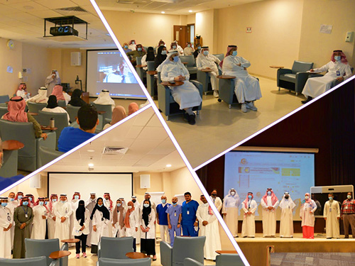 مدراء الإدارات في صور جماعية احتفاء بشهادة تطبيق السجل الطبي الإلكتروني الموحد- المستوى السادس بالقطاع الغربي